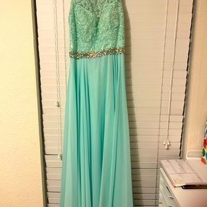Turquoise formal dress, long beautiful dress